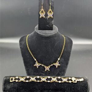 Anne Koplik Designs Butterfly Jewelry Set – Swarovski Crystal Vintage Inspired
